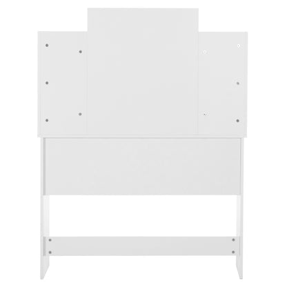 Dressing Table With Led Lights-shelves-drawers Lauryn Hm2502.03 White Color 108x40x140hcm.
