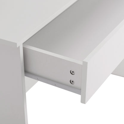 Dressing Table With Led Lights-shelves-drawers Lauryn Hm2502.03 White Color 108x40x140hcm.