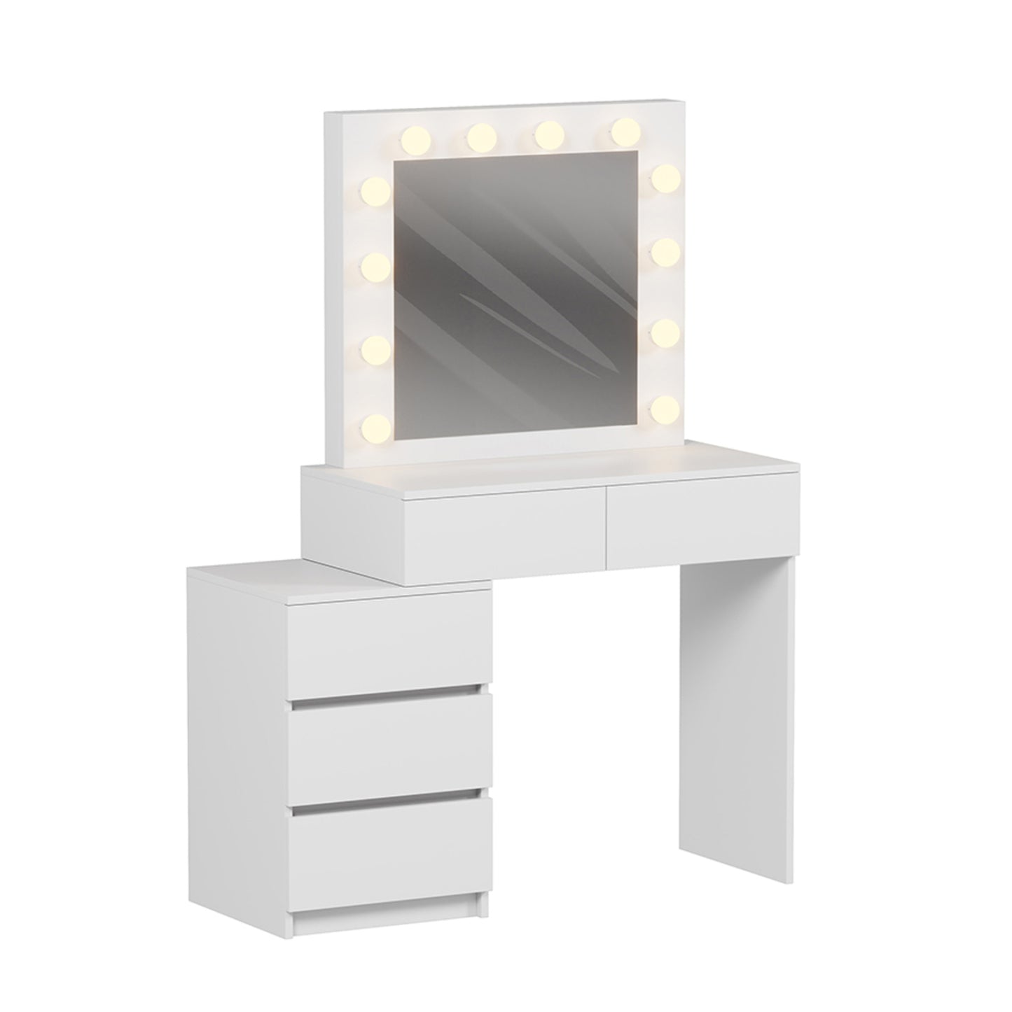 Dressing Table With Led Lights & Drawers Beyon Hm2500.03 Melamine In White 80x40x140hcm.