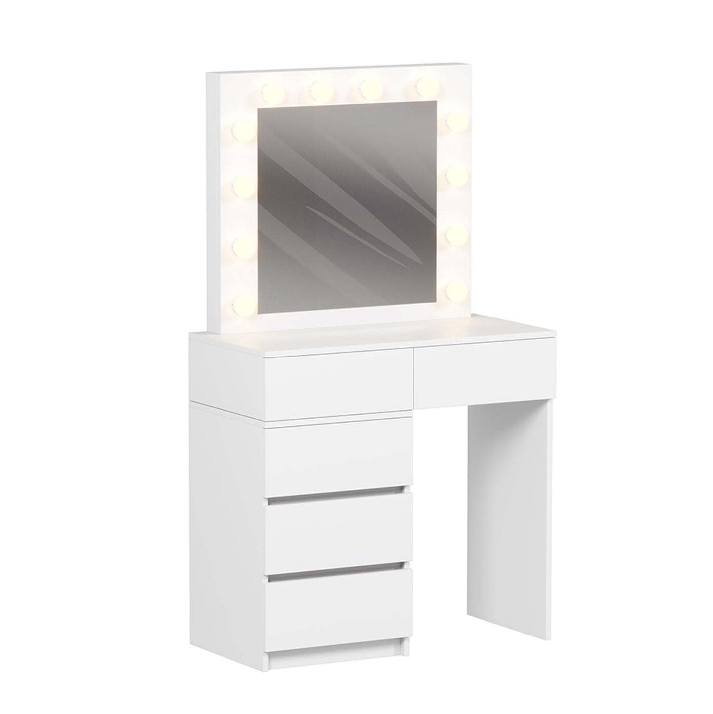 Dressing Table With Led Lights & Drawers Beyon Hm2500.03 Melamine In White 80x40x140hcm.