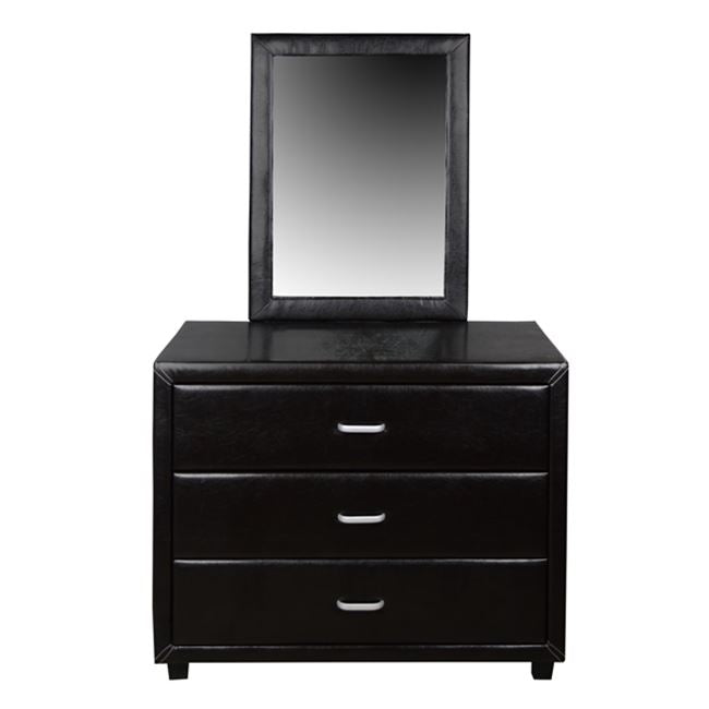 Dressing Table With Mirror Jazz Pu Brown Hm534.01 97x53.5x159cm