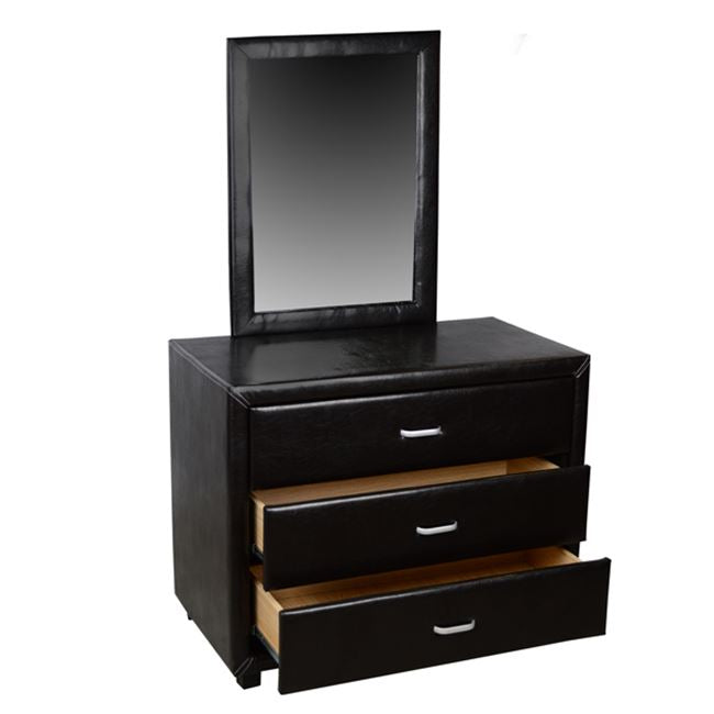 Dressing Table With Mirror Jazz Pu Brown Hm534.01 97x53.5x159cm