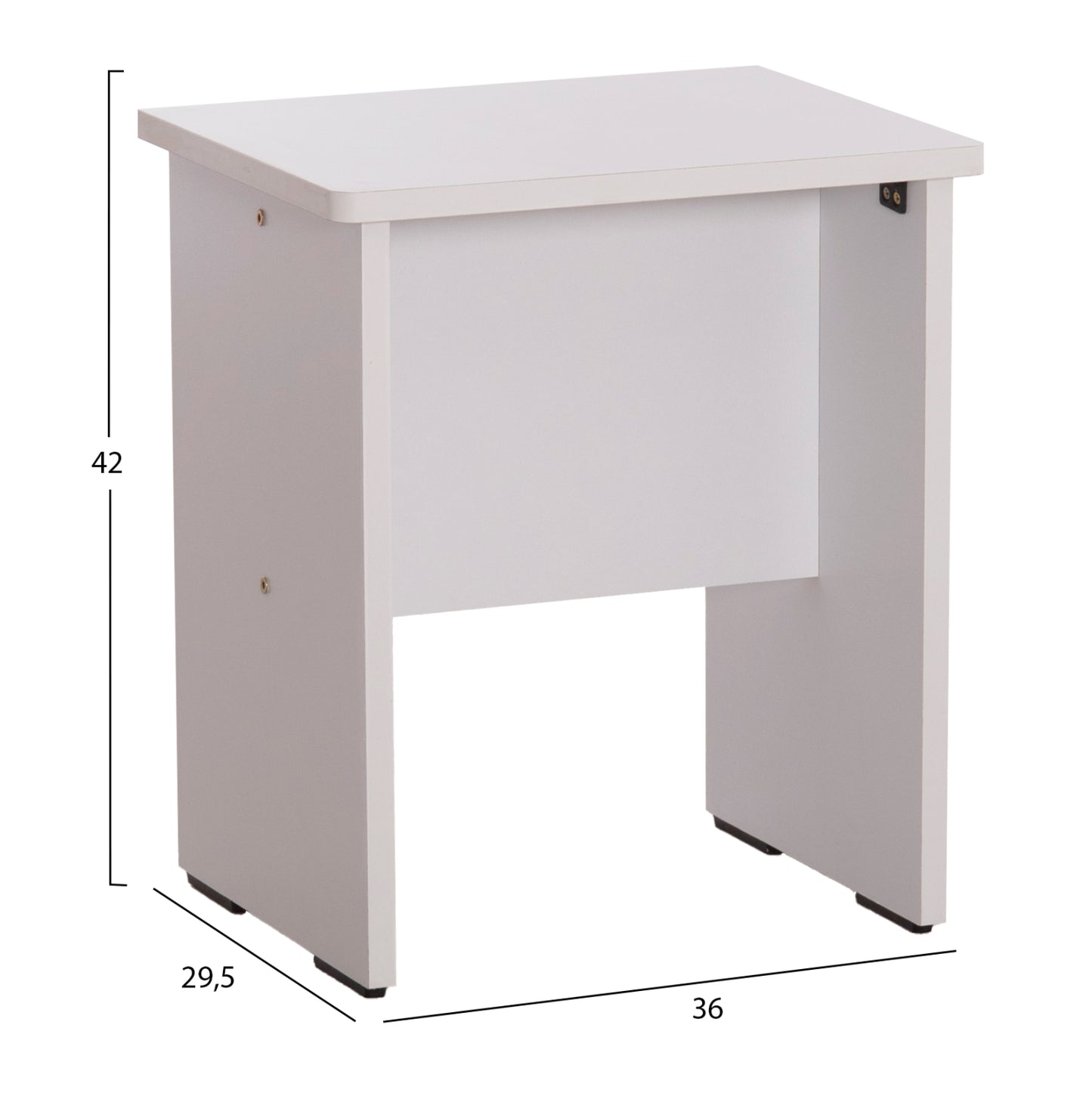 Dressing Table With Mirror & Stool Crystel Hm9938.01 Melamine In White 74x39x155hcm.
