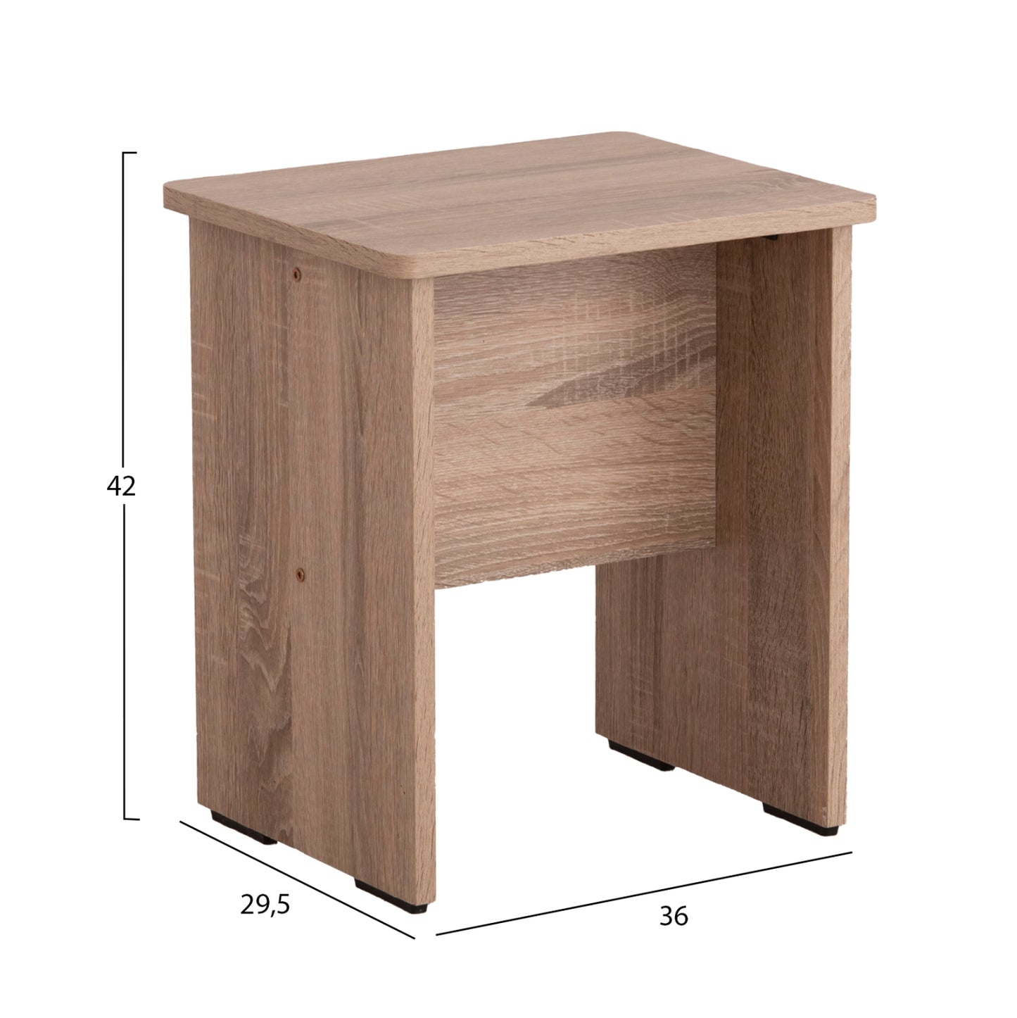 Dressing Table With Mirror & Stool Crystel Hm9938.11 Melamine In Sonama Oak 74x39x155hcm.