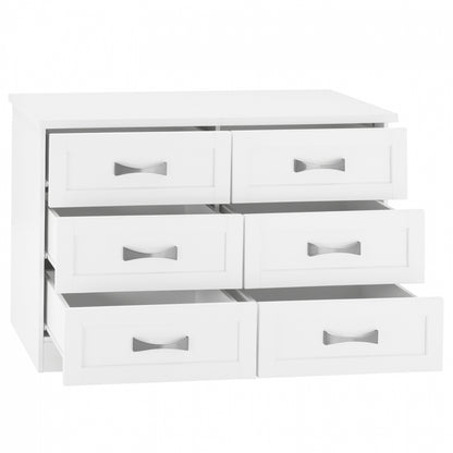 White Dresser Hm317.05 With 6 Drawers 120x40x76hcm.