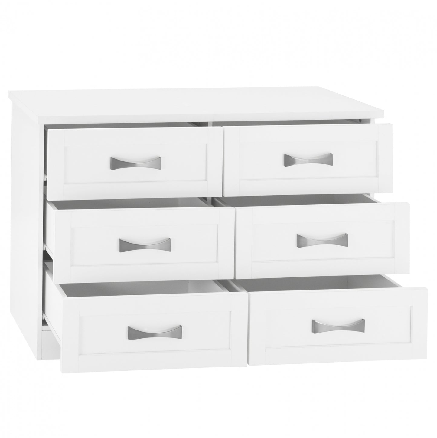 White Dresser Hm317.05 With 6 Drawers 120x40x76hcm.