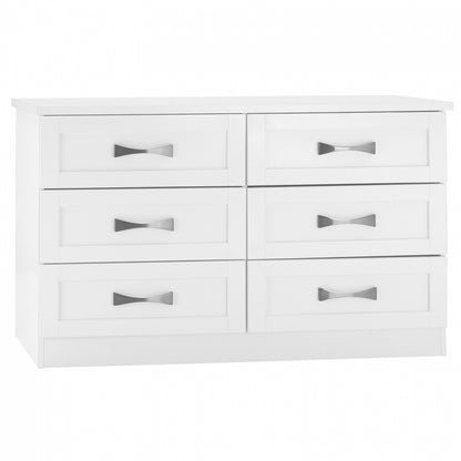 White Dresser Hm317.05 With 6 Drawers 120x40x76hcm.