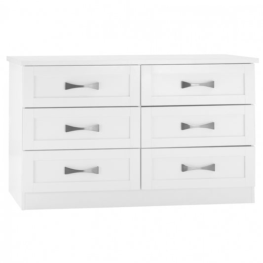 White Dresser Hm317.05 With 6 Drawers 120x40x76hcm.