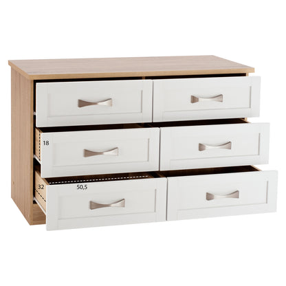 Bedroom Dresser -drawer Hm317.06 With 6 Drawers Sonama-white 120x40x76cm