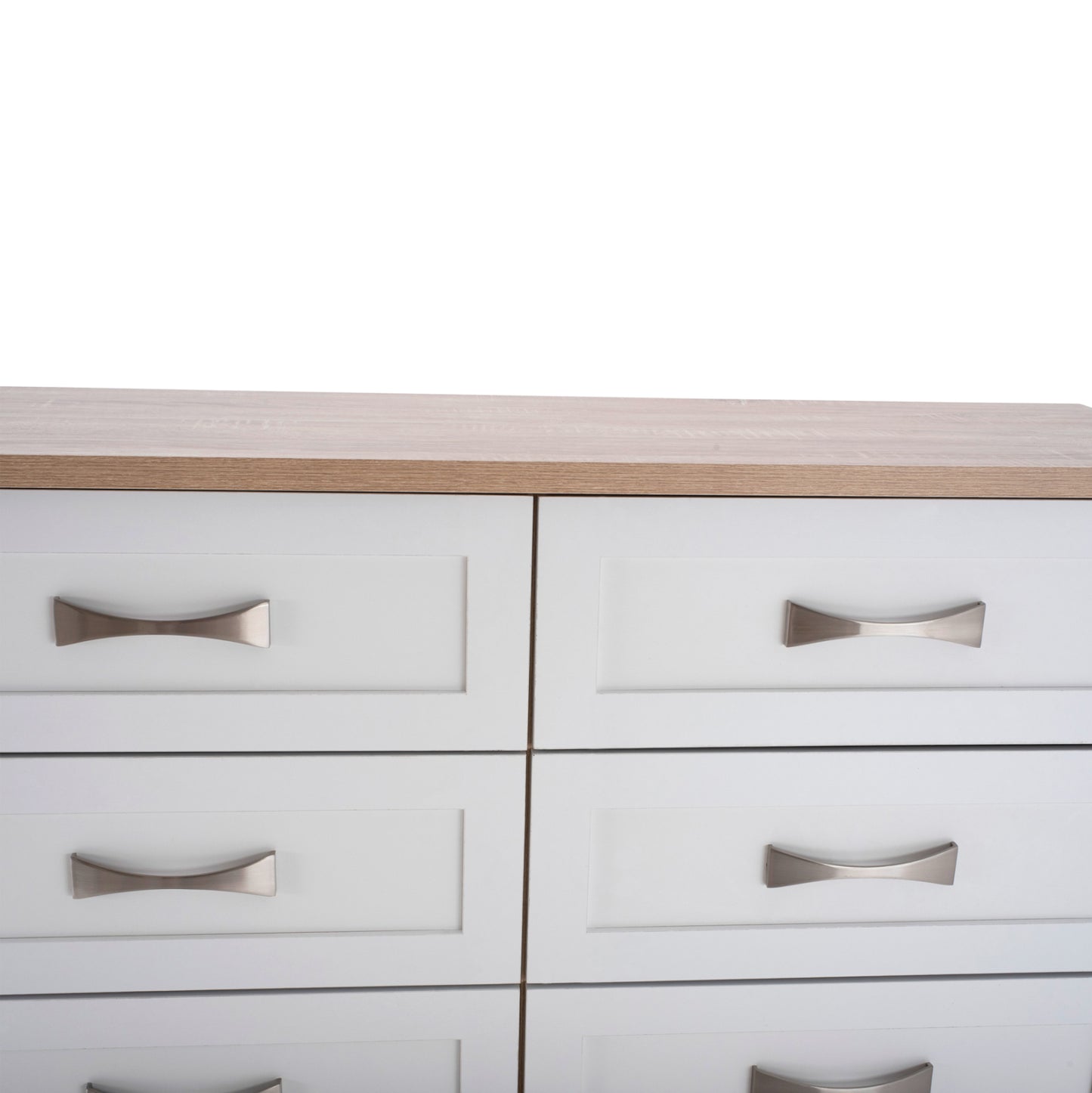 Bedroom Dresser -drawer Hm317.06 With 6 Drawers Sonama-white 120x40x76cm