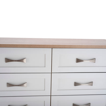 Bedroom Dresser -drawer Hm317.06 With 6 Drawers Sonama-white 120x40x76cm
