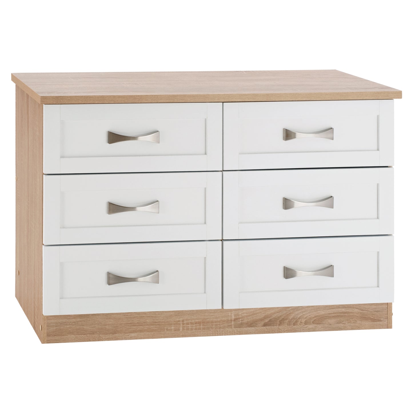 Bedroom Dresser -drawer Hm317.06 With 6 Drawers Sonama-white 120x40x76cm