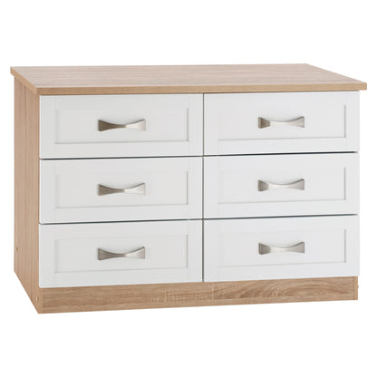 Bedroom Dresser -drawer Hm317.06 With 6 Drawers Sonama-white 120x40x76cm