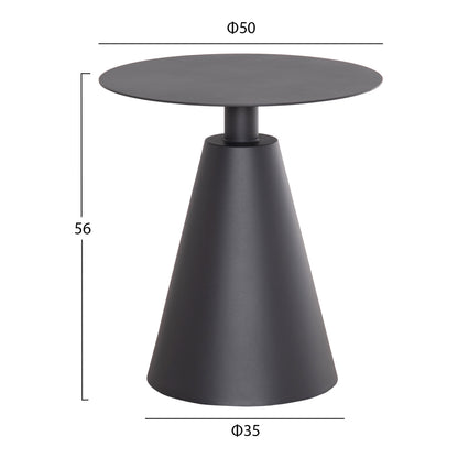 Outdoor Round Side Table Sera Hm6270.01 Aluminum In Grey Φ50x56hcm.