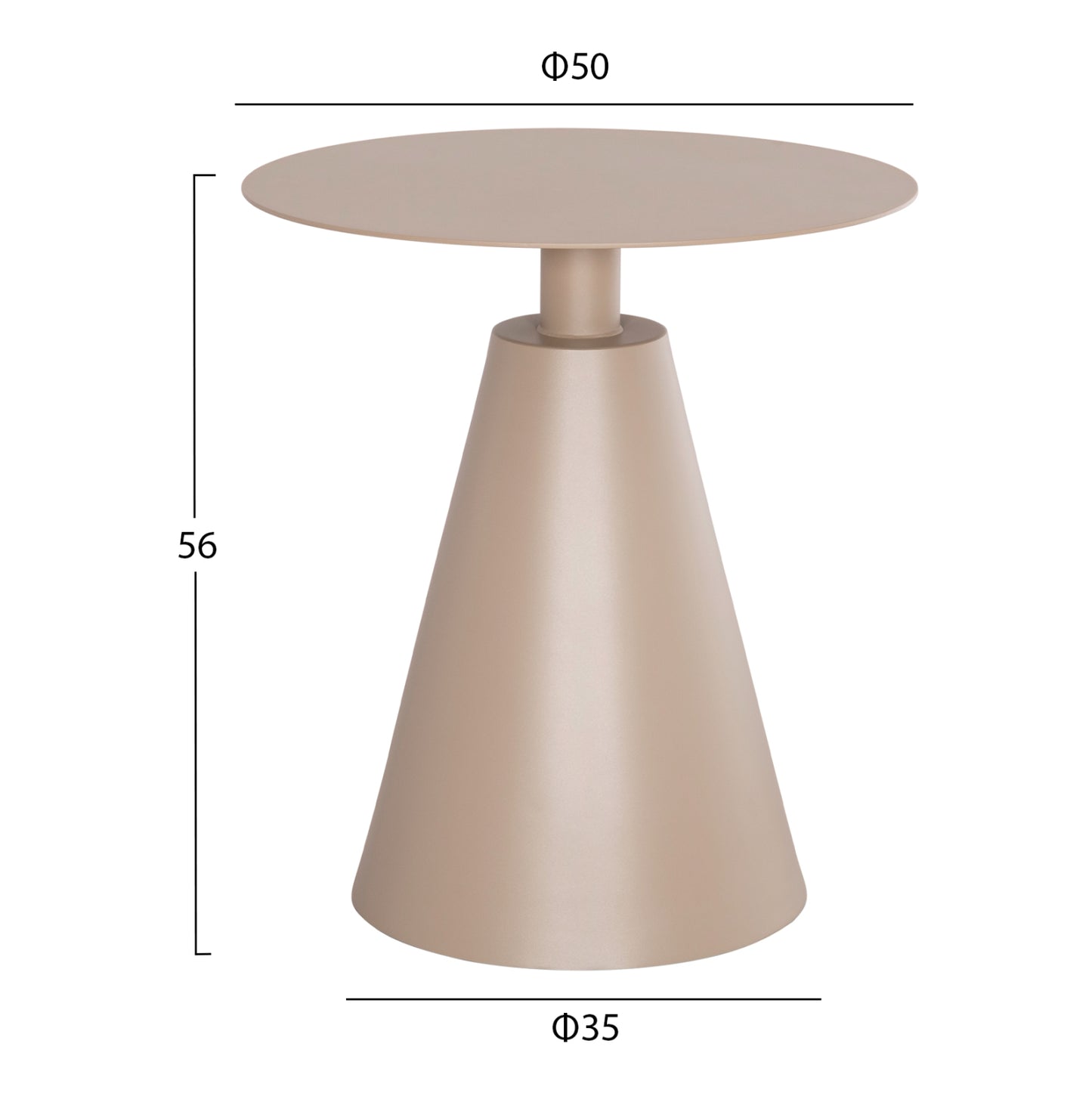 Outdoor Round Side Table Sera Hm6270.03 Aluminum In Cappuccino Color Φ50x56hcm.