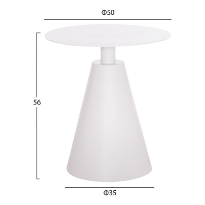 Outdoor Round Side Table Sera Hm6270.02 Aluminum In White Φ50x56hcm.