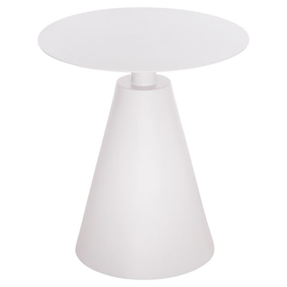 Outdoor Round Side Table Sera Hm6270.02 Aluminum In White Φ50x56hcm.