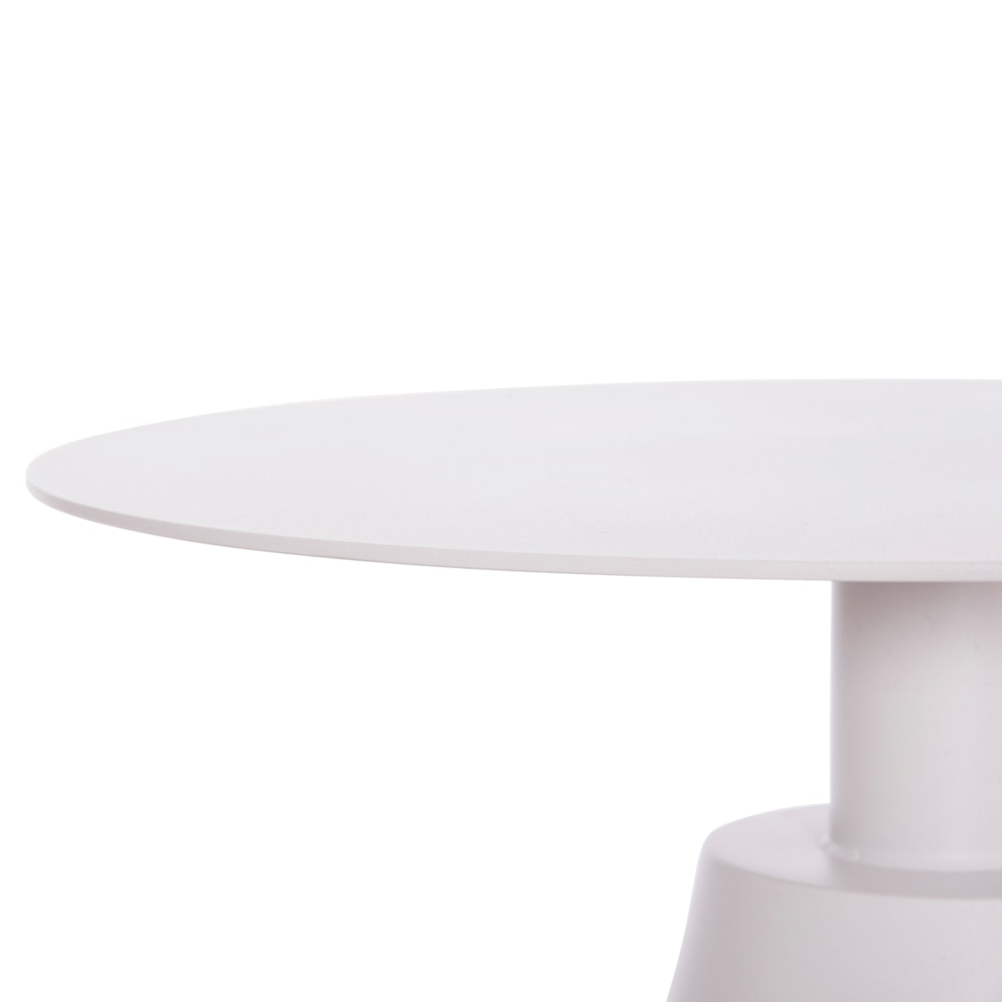 Outdoor Round Side Table Sera Hm6270.02 Aluminum In White Φ50x56hcm.