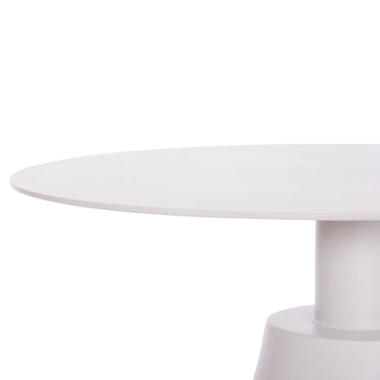 Outdoor Round Side Table Sera Hm6270.02 Aluminum In White Φ50x56hcm.