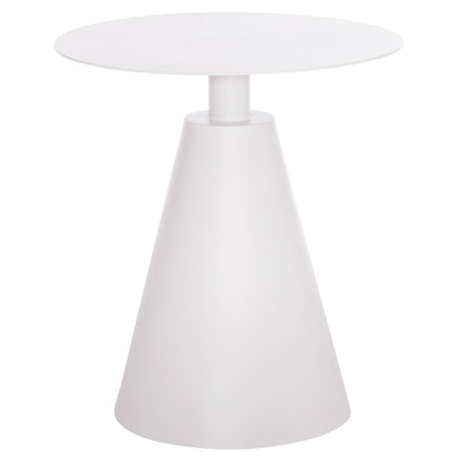 Outdoor Round Side Table Sera Hm6270.02 Aluminum In White Φ50x56hcm.