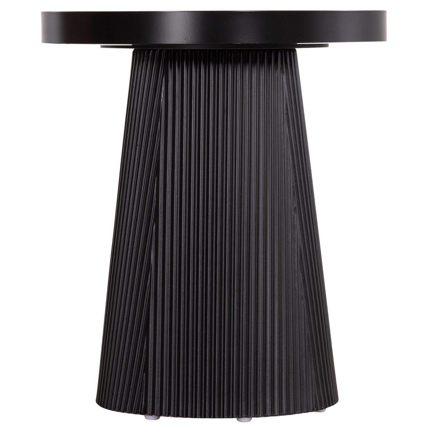 Side Table Denton Hm18023.01 Mdf Top In Natural Wood Color-black Base Φ45x51,5hcm.