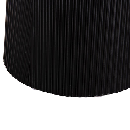 Side Table Denton Hm18023.01 Mdf Top In Natural Wood Color-black Base Φ45x51,5hcm.