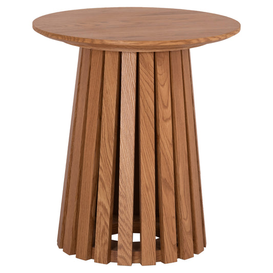 Side Table Talbert Hm18025 Mdf In Natural Wood Color Φ45x50,5hcm.