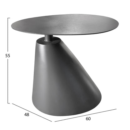 Outdoor Side Table Ermey Hm6643.01 Aluminum In Charcoal 60x48x55hcm.