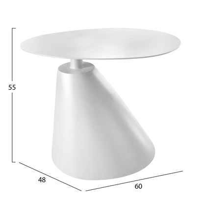 Outdoor Side Table Ermey Hm6643.02 Aluminum In Sand White 60x48x55hcm.