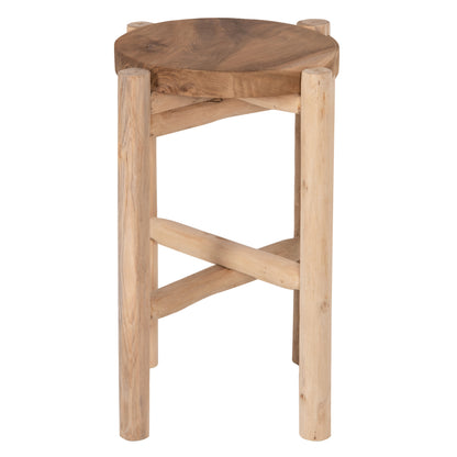Side Table/pedestal Hover Hm7900 Teak Wood In Natural Color Φ30x50hcm.