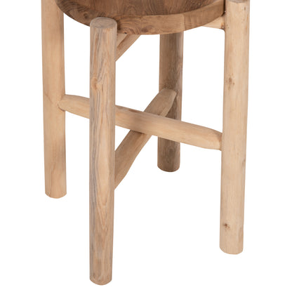 Side Table/pedestal Hover Hm7900 Teak Wood In Natural Color Φ30x50hcm.