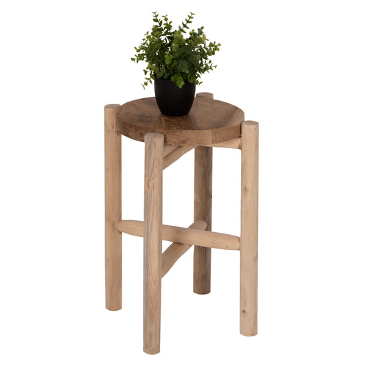 Side Table/pedestal Hover Hm7900 Teak Wood In Natural Color Φ30x50hcm.