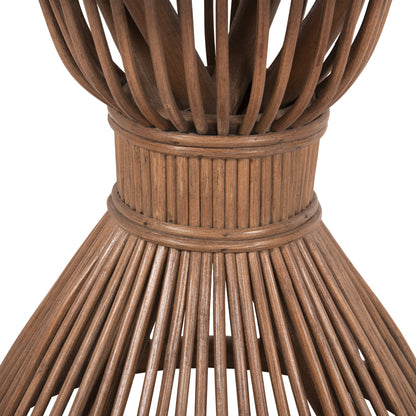 Side Table Round Circe Hm9869 Natural Rattan In Brown Color Φ40x45,5hcm.