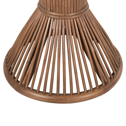 Side Table Round Circe Hm9869 Natural Rattan In Brown Color Φ40x45,5hcm.