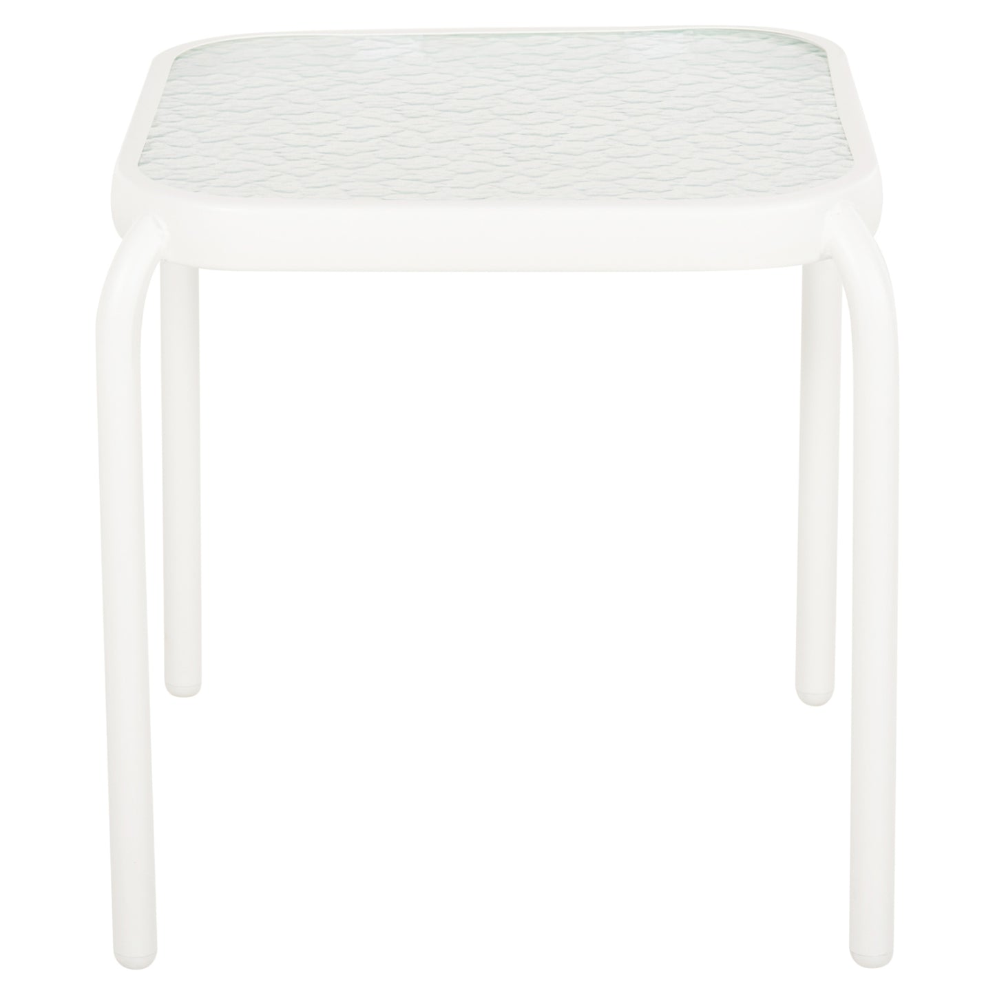 Outdoor Side Table Square Dido Hm5975.02 Metal In White-glass 40x40x40hcm.