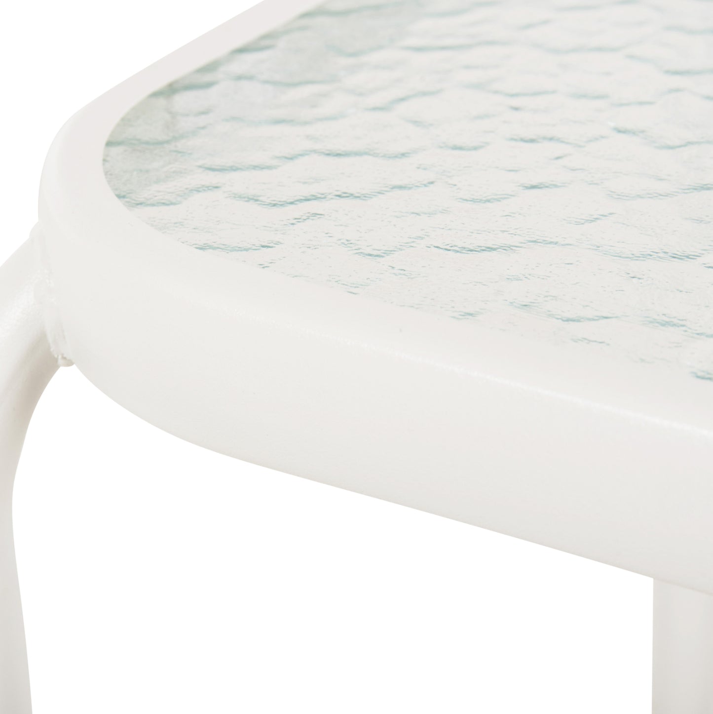 Outdoor Side Table Square Dido Hm5975.02 Metal In White-glass 40x40x40hcm.