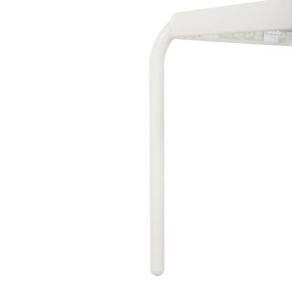 Outdoor Side Table Square Dido Hm5975.02 Metal In White-glass 40x40x40hcm.