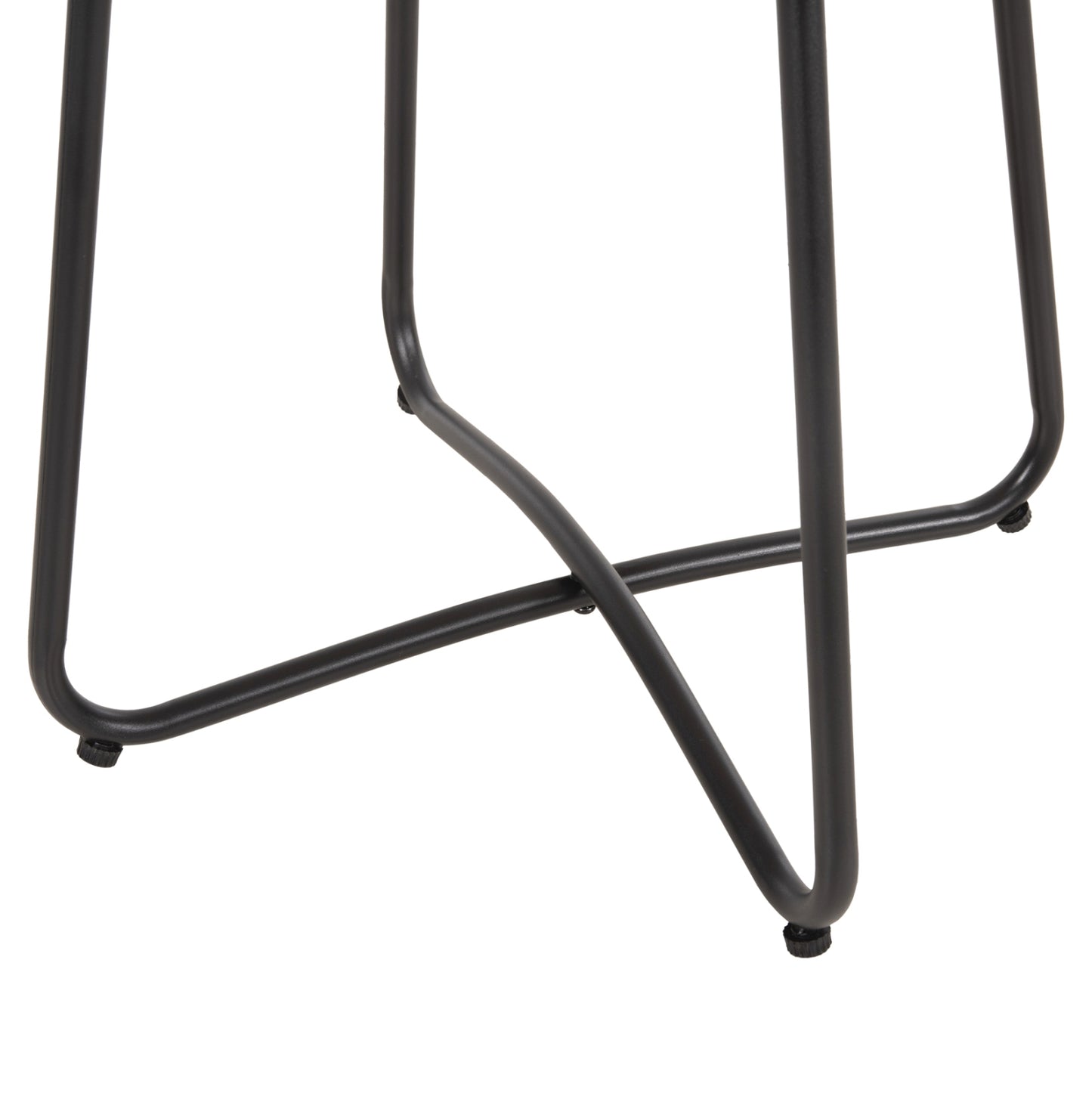 Coffee Table Gerry Hm5717.11 P.e.rattan In Beige-black Metal Frame 50x50x47,5hcm.