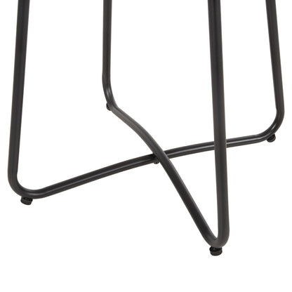 Coffee Table Gerry Hm5717.11 P.e.rattan In Beige-black Metal Frame 50x50x47,5hcm.