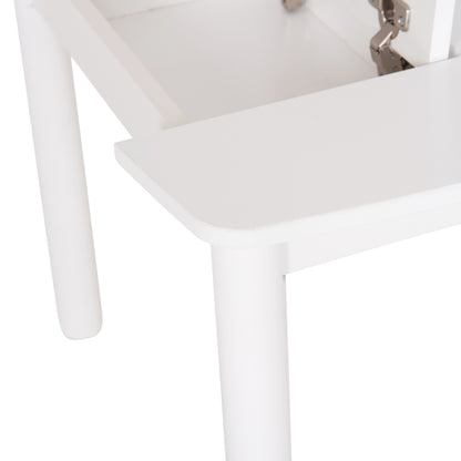 Kids' Table With Storage Space Ricki Hm18339.03 Mdf & Birch Wood In White 65x65x47hcm.