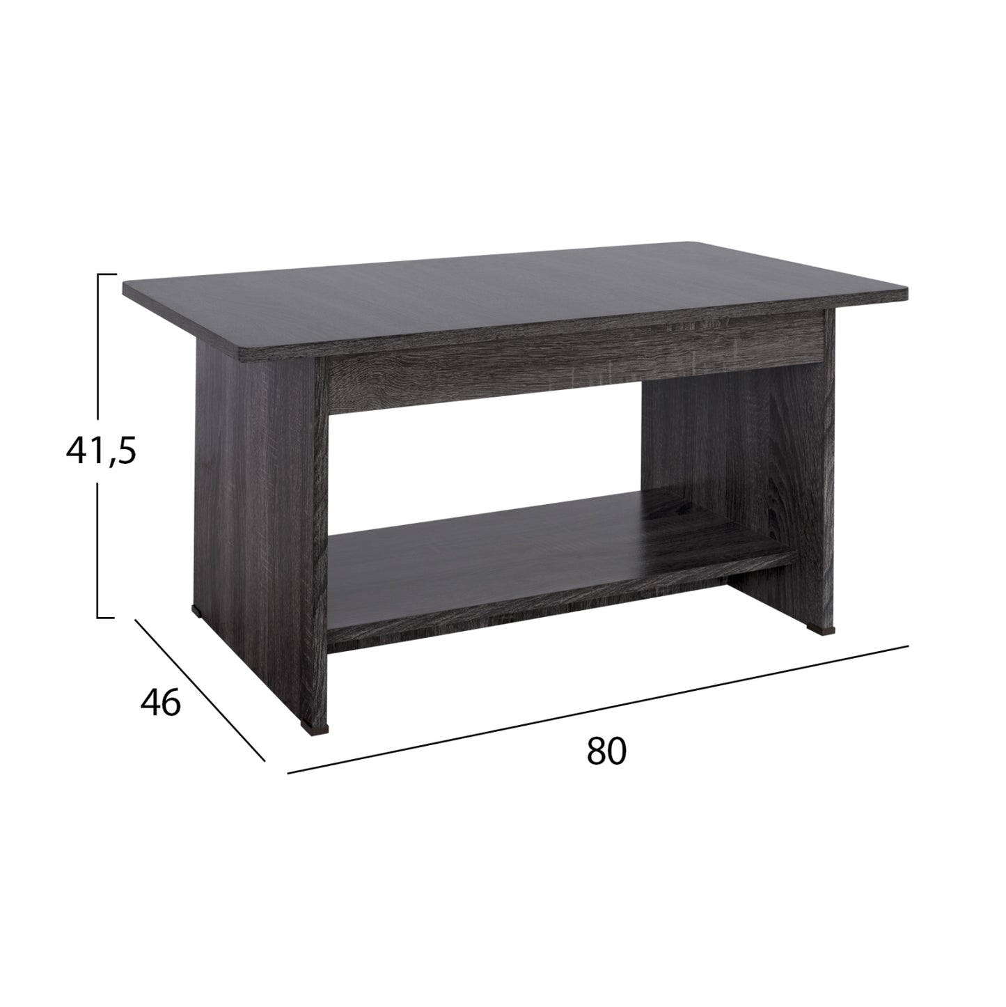Coffee Table Hm2286.01 In Charcoal Grey 80x46x41,5h