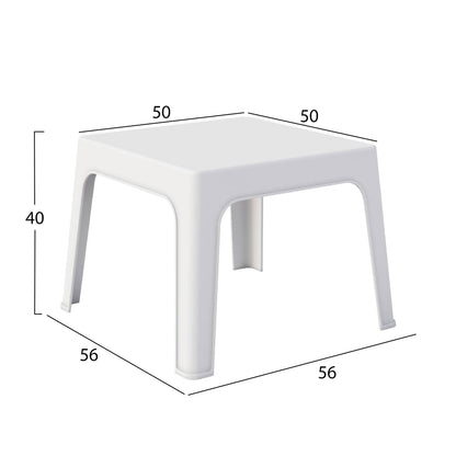 Square Coffee Table Sleek Hm6371.01 Polypropylene In White 56x56x40hcm.