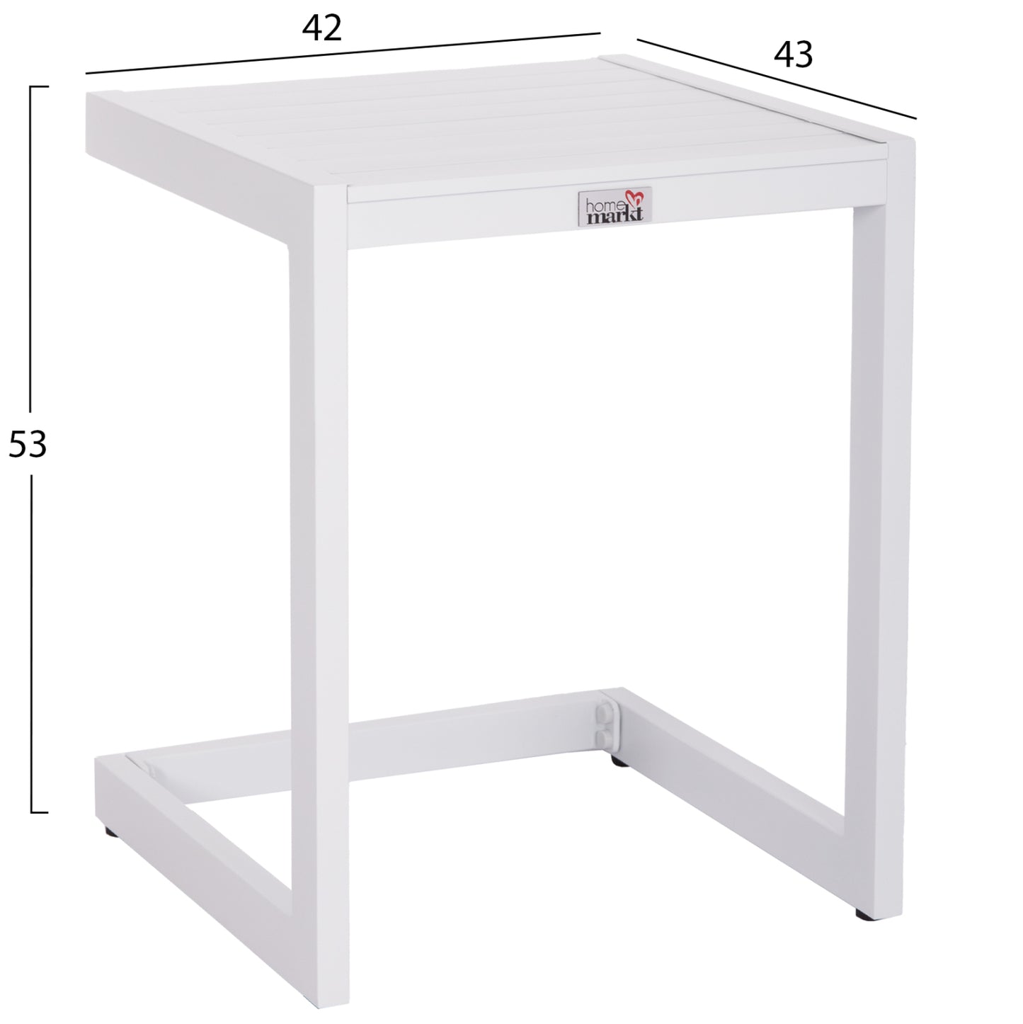 Sunlounger Side Table Belling Hm6274.01 Aluminum In White 42x43x53hcm.