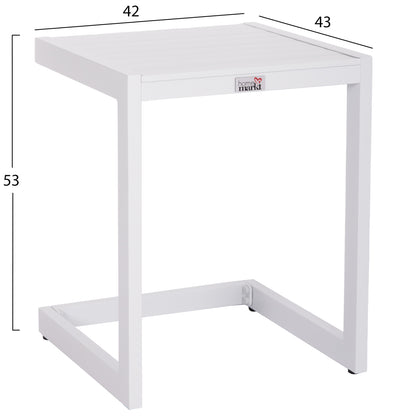Sunlounger Side Table Belling Hm6274.01 Aluminum In White 42x43x53hcm.