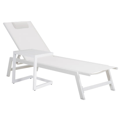 Sunlounger Side Table Belling Hm6274.01 Aluminum In White 42x43x53hcm.