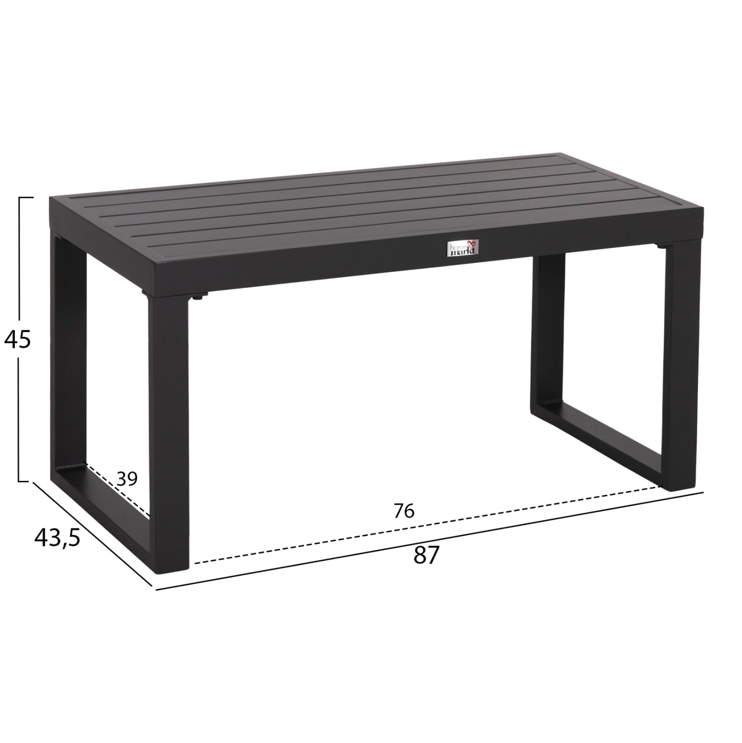 Sunlounger Side Table Sentry Hm6275.03 Aluminum In Dark Grey 87x43,5x45hcm.