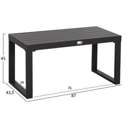 Sunlounger Side Table Sentry Hm6275.03 Aluminum In Dark Grey 87x43,5x45hcm.
