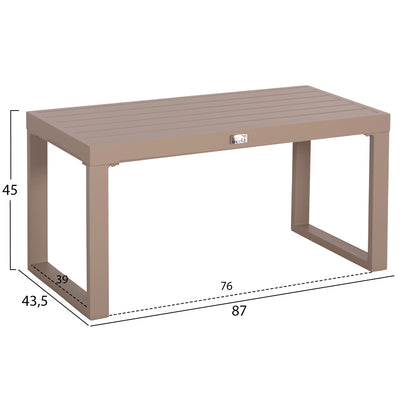 Sunlounger Side Table Sentry Hm6275.04 Aluminum In Cappuccino 87x43,5x45hcm.