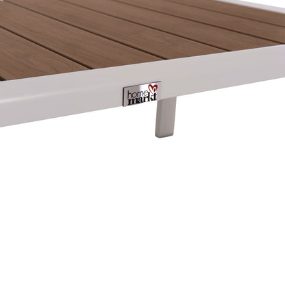 Sunlounger Side Table Bentry Hm6276.01 Aluminum In White--polywood 100x56x35hcm.