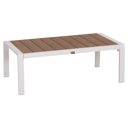 Sunlounger Side Table Bentry Hm6276.01 Aluminum In White--polywood 100x56x35hcm.